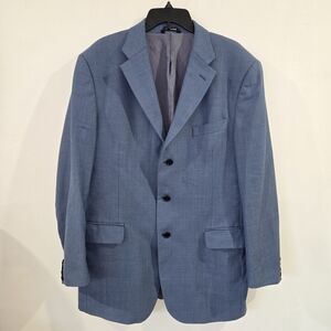 Roberto Zanieri Men's Light Blue 100% Wool Size 44L Sport Coat Blazer Made Italy